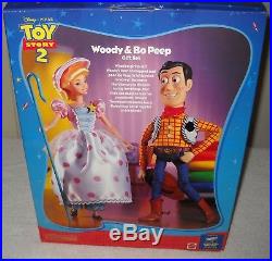 #10092 RARE NRFC Mattel Disney Pixar Toy Story 2 Woody & Bo Peep Doll Giftset