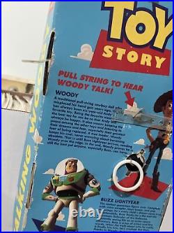 1995 DISNEY THINKWAY WOODY TOY STORY FIGURE POSEABLE PULL As Is