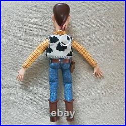 1995 Disney Pixar Toy Story Pull String Talking Woody Doll Thinkway Toys witho Hat