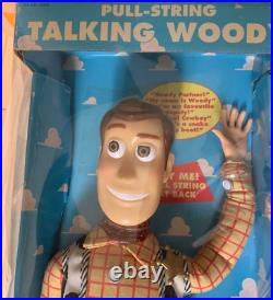 1995 Disney Thinkway Woody Toy Story Figure Pull String Talking Rare Box Tested