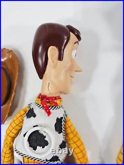1995 Disney Thinkway Woody Toy Story Figure Pull String Talking Toy Lot Of 2