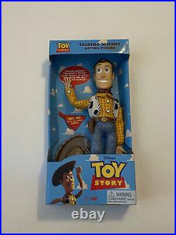 1995 Disney Toy Story Talking Woody Doll Press Button on Shirt Thinkway RARE