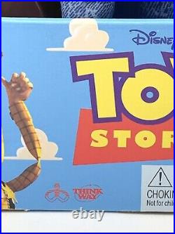 1995 Disney Toy Story Talking Woody Doll Press Button on Shirt Thinkway RARE HTF