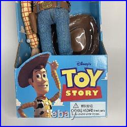 1995 Poseable Pull String Talking Woody doll from Toy Story by Thinkway Toys-NIB