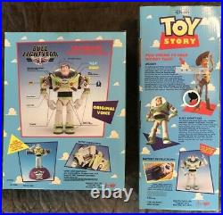 1995 Thinkway Disney Pixar Toy Story Pull-String WOODY & Ultimate BUZZ Lightyear