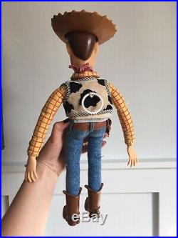 1995 Thinkway Toy Story Talking Woody Doll With Hat Pull String Works Vintage