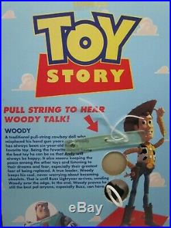 1995 Toy Story DISNEY Original Pull String TALKING WOODY Doll 16 Thinkway Toys