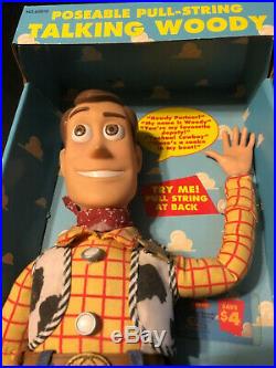 1995 Toy Story Disney Original Pull String Talking Woody Doll 16 Thinkway Toys