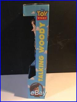 1995 Toy Story Talking Woody Doll Think Way Pull String 62810 Pixar Disney NEW