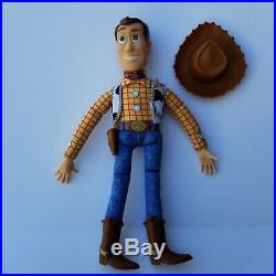 1995 Toy Story WOODY Pull-String Talking 15 Doll Thinkway Disney Pixar withhat