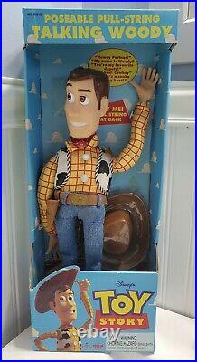 1995 Vintage Toy Story Disney Pixar Original Pull-String TALKING WOODY NEW