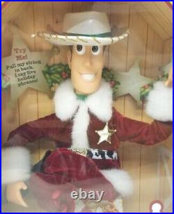 1999 Mattel Disney Toy Story Holiday Hero Woody Doll Figure Christmas Santa
