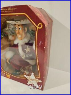 1999 Mattel Disney Toy Story Holiday Hero Woody Doll NEW Boxed Santa
