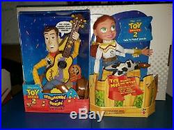 1999 Mattel Toy Story 2 singin Woody And yodeling Jessie vintage dolls NIB