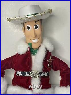 1999 Toy Story Woody As Santa Draw String Christmas Toy
