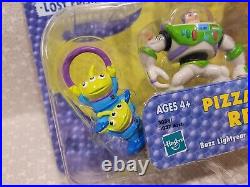 2002 Hasbro Toy Story Woody Sharkey the Shark & Buzz Pizza Planet Rescue Set NOS