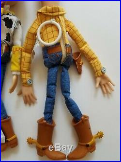2002 Hasbro Woody and Jessie Toy Story 12 Talking Pull String Dolls Lot of 2