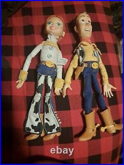 2002 Hasbro Woody and Jessie Toy Story and Beyond 13 Talking Pull String Dolls