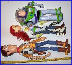3 Disney & Pixar Toy Story Dolls Figures Woody Jessie Buzz Pull String
