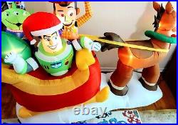 8' © Disney TOY STORY SLEIGH Airblown Yard Inflatable Décor WOODY BUZZ LIGHTYEAR