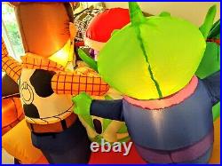 8' © Disney TOY STORY SLEIGH Airblown Yard Inflatable Décor WOODY BUZZ LIGHTYEAR