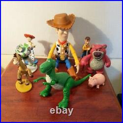 (8) Hard to find Used Disney Toy Story big Woody 10 & 3-5 friend figures