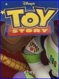 90's Vintage Disney Pixar Toy Story Woody Doll and Buzz Lightyear