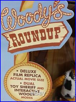 Brand New Delux Disney Toy Story Woodys Roundup Talking Sheriff Woody Doll