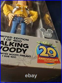 D23 Disney Store Toy Story 20th Doll LE 400 Talking Woody Action Figure