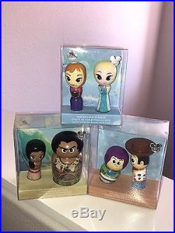 D23 Disney Wood Doll x 3 Moana Maui Toy Story Woody Buzz Frozen Anna Elsa LE 300