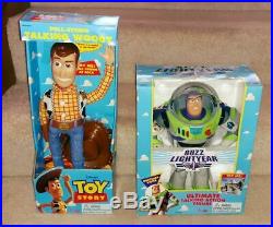 DEAD MINT AS-NEW 1995 Original Toy Story Talking Buzz Lightyear and Woody Dolls