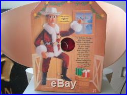 DISNEY Mattel 1999 TOY STORY Christmas Santa HOLIDAY HERO WOODY Talking Doll