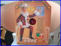 DISNEY Mattel 1999 TOY STORY Christmas Santa HOLIDAY HERO WOODY Talking ...