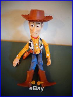 DISNEY THINKWAY PIXAR TOY STORY TOY PULL STRING TALKING WOODY DOLL WithHAT