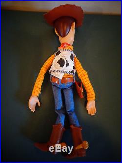 DISNEY THINKWAY PIXAR TOY STORY TOY PULL STRING TALKING WOODY DOLL WithHAT