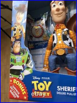 Deluxe Toy Story 25th Anniversary Woody & Jessie Pull String Doll NEW Withkeychain
