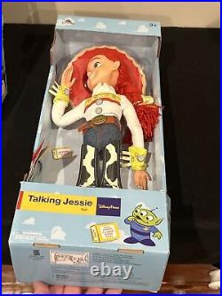 Disney Parks Pixar Toy Story Talking Woody & Jessie Doll Pull String 14 NEW