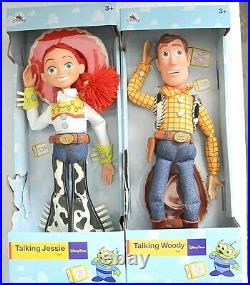 Disney Parks Talking Woody and Jessie Toy Story Pull String 16 Doll Combo NIB