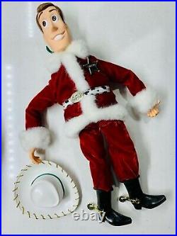 Disney Pixar 1999 Toy Story Talking Holiday Hero Woody Christmas Santa