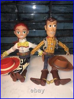 Disney Pixar ANDY'S WOODY & JESSIE Pull-String Talking 15 -Tested Working