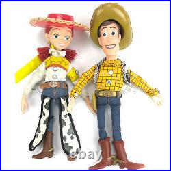 Disney Pixar Disney Store Woody And Jessie Talking Doll Figures With Hats