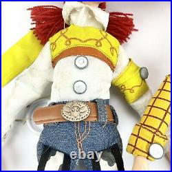 Disney Pixar Disney Store Woody And Jessie Talking Doll Figures With Hats