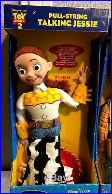 Disney Pixar Toy Story 2 Woody & Jessie Pull String 14 Dolls Brand New In Box