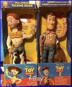 Disney Pixar Toy Story 2 Woody & Jessie Pull String Talking Dolls