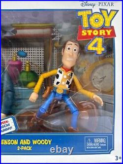Disney Pixar Toy Story 4 Benson & Woody 2-pack Figures, Mouth Moves on Dummy