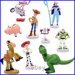 Disney Pixar Toy Story 4 Deluxe Figurine Playset 9 Figure Set Woody Buzz Jessie