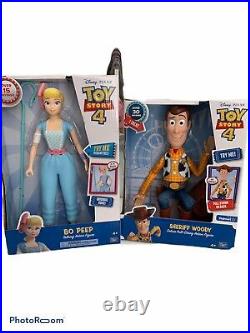 Disney Pixar Toy Story 4 Sheriff Woody & Bo Peep Talking Action Figures