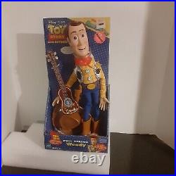 Disney Pixar Toy Story & Beyond WOODY Pull String Doll With Guitar 2002 NEW NIP