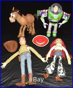 Disney Pixar Toy Story Buzz LightYear Woody Jessie Bulls-eye Doll Figure Lot