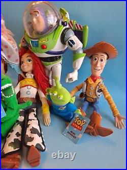 Disney Pixar Toy Story Figures Lot Signature & Deluxe Woody Jessie Buzz Rex